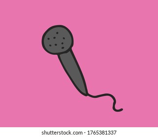microphone hand drawn. eps10. simple