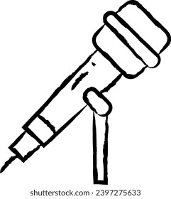 Microphone hand drawn vector illustration