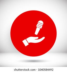 Microphone in hand icon