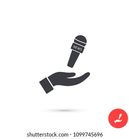 Microphone in hand icon