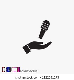 Microphone in hand icon