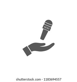 Microphone in hand icon