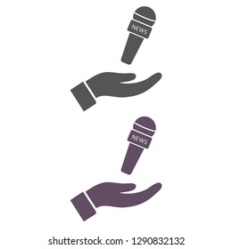 Microphone in hand icon