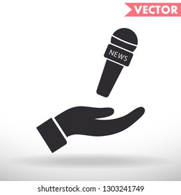 Microphone in hand icon