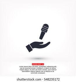 Microphone in hand icon