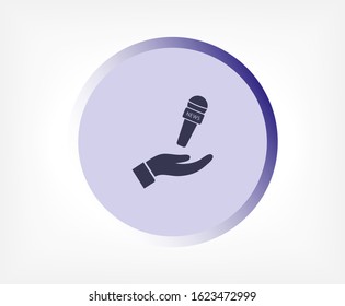 Microphone in hand icon , lorem ipsum Flat design