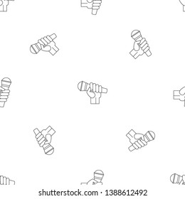 Microphone hand pattern seamless vector repeat geometric for any web design