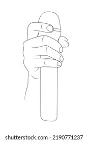 Microphone in hand sketch vector illustration.