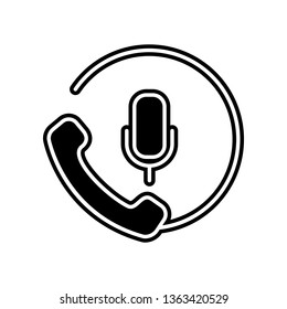 microphone and handset icon. Element of Media, Press for mobile concept and web apps icon. Glyph, flat icon for website design and development, app development