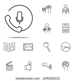 microphone and handset icon. Media, Press icons universal set for web and mobile