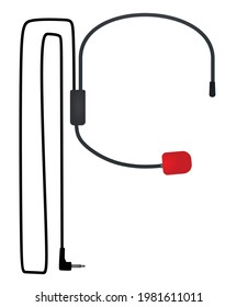 Microphone head set. vector illustration