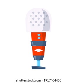 Microphone, headphone, vector icon for podcast, media hosting. Design template set for recording studio symbol, logo, emblem and label. Voice sign, color trendy illustration 