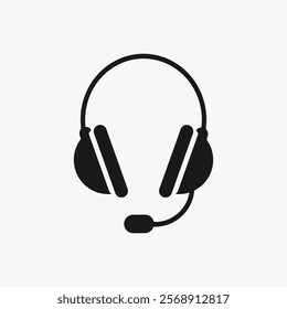 Microphone and Headphones icon. Call center vector icon