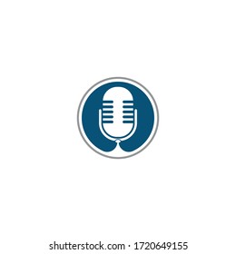 Microphone and Headphones icon logo vector symbol