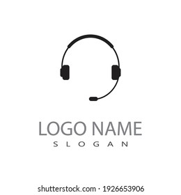 Microphone and Headphones icon logo vector symbol