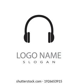 Símbolo del vector del logotipo del icono Micrófono y auriculares