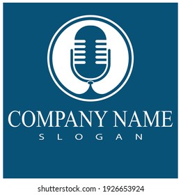Símbolo del vector del logotipo del icono Micrófono y auriculares