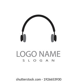 Microphone and Headphones icon logo vector symbol
