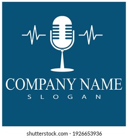 Símbolo del vector del logotipo del icono Micrófono y auriculares