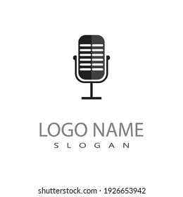 Microphone and Headphones icon logo vector symbol