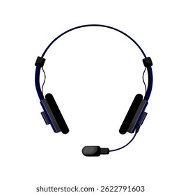 Microphone headset. Illustration of a headset like those used for telesales, online chat or telephone customer helpdesk support.