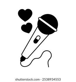 A microphone with hearts, indicating karaoke fun at weddings