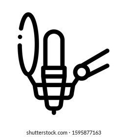 Microphone Host Device Icon Vector. Outline Microphone Host Device Sign. Isolated Contour Symbol Illustration