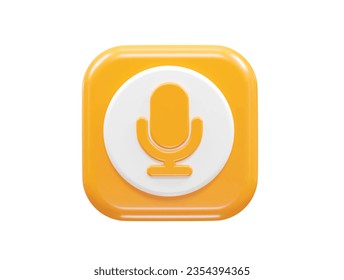 Microphone icon 3d rendering illustration vector