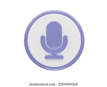 Microphone icon 3d rendering illustration vector