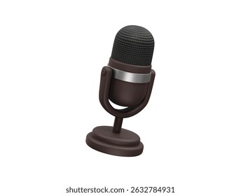 Microphone icon 3d rendering illustration	