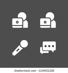 microphone icon. 4 microphone set with support and karaoke microphone icon vector icons for web and mobile app