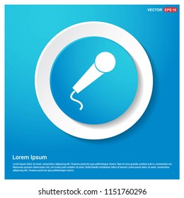 Microphone icon Abstract Blue Web Sticker Button - Free vector icon