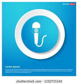 Microphone icon Abstract Blue Web Sticker Button - Free vector icon