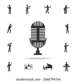 Microphone Icon app. Detailed set of music icons. Premium quality graphic design. One of the collection icons for websites web design mobile app on white background