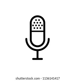 Microphone icon audio pictogram in modern flat style.