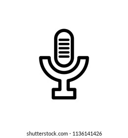 Microphone icon audio pictogram in modern flat style.