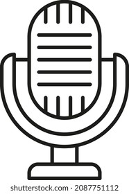 Microphone icon. Audio recording device. Podcast or broadcast symbol