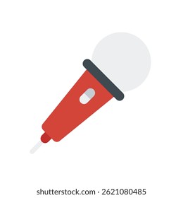 Microphone Icon for Audio Recording and Podcasting – Voice input vector, sound tech illustration, speaking device symbol. Flat Icon