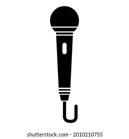Icono de micrófono, símbolo de voz de audio, señal de concierto de registro, diseño de botón web, charla plana de karaoke.