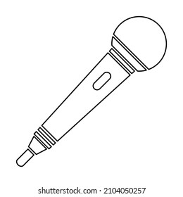 Icono de micrófono, símbolo de voz de audio, señal de concierto de registro, diseño de botón web, charla plana de karaoke.