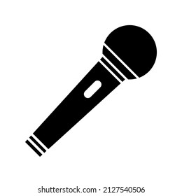 Icono de micrófono, símbolo de voz de audio, señal de concierto de registro, diseño de botón web, charla plana de karaoke.