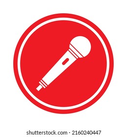Mikrofon-Symbol, Tonsprechsymbol, Schallplattenkonzertsymbol, Web-Button-Design, Karaoke-Flachsprech .