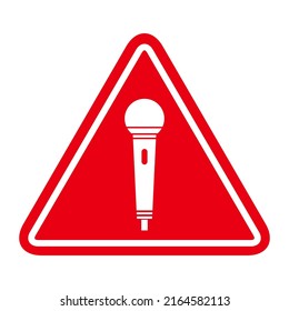 Icono de micrófono, símbolo de voz de audio, señal de concierto de registro, diseño de botón web, charla plana de karaoke.