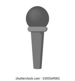 Microphone icon. Audio technology, musical record symbol. Sound studio sign. Isolated vector illustration in flat style