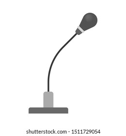 Microphone icon. Audio technology, musical record symbol. Sound studio sign. Isolated vector illustration in flat style