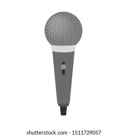 Microphone icon. Audio technology, musical record symbol. Sound studio sign. Isolated vector illustration in flat style