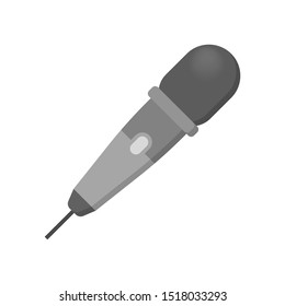 Microphone icon. Audio technology, musical record symbol. Sound studio sign. Isolated vector illustration in flat style