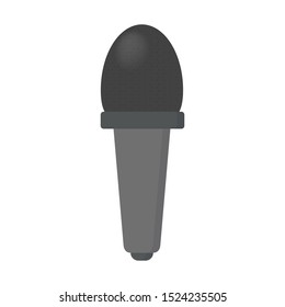 Microphone icon. Audio technology, musical record symbol. Sound studio sign. Isolated vector illustration in flat style