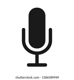 Microphone icon. Audio voice recording on/off mute symbol. Flat podcast application interface sign. Vector illustration image. Isolated on white background.