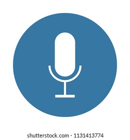 microphone icon in Badge style  on white background